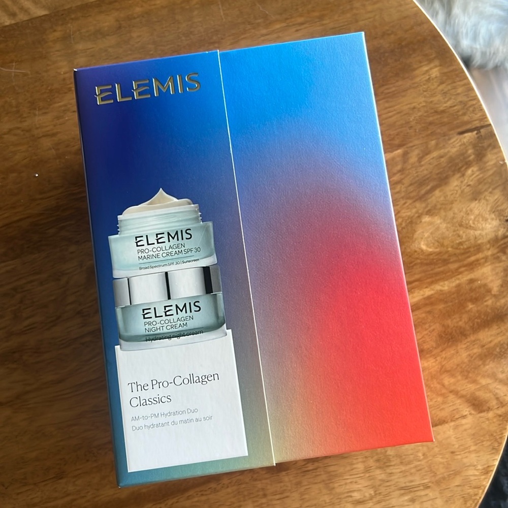 NIB ELEMIS Pro-Collagen Gift Box Set - Marine Cream SPF 30 & Night Cream